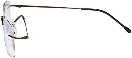 Eyekepper Frameless Reading Glasses for Men Reading - Rectangle Rimless Reader Eyeglasses Brown +1.75