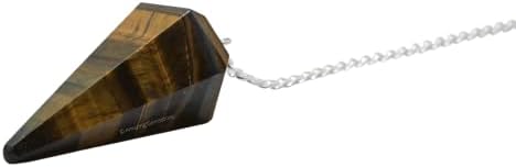 Amazing Gemstone Tiger Eye Crystal Pendulum for Divination - Certified Dowsing Crystals and Healing Stones for Chakra Balancing and Meditation - Enhance Reiki Spiritual Growth