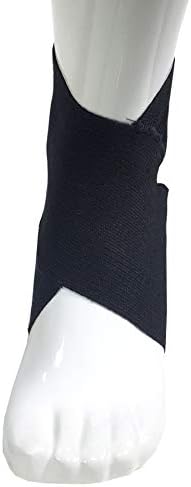 Champion Figure-8 Ankle Support, Light Elastic Compression Brace, Muscle Joint Recovery, Black, Small