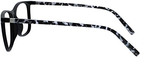 OPULIZE ARC Large Reading glasses for Women Men,Scratch Resistant Rectangular frame with Spring Hinges, Black, Purple+3 (Pack of 2)