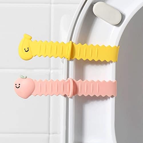 Habiba Toilet Lid Handle Adjustable Toilet Seat Lifter,Banana/Peach Pattern Cute Toilet Seat Handle Repeated Use Avoid Touching Sanitary Convenient Safer