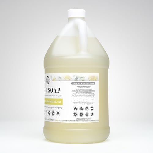 Rustic Strength Natural Dish Soap, Lemon & Eucalyptus, High-Lathering, Concentrated, Biodegradable, Plant-Based Formula, 1 Gallon Plastic