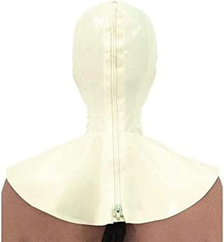 Unique Latex Mask Rubber Head Unisex Hood Wear for Cosplay Party,White,Medium