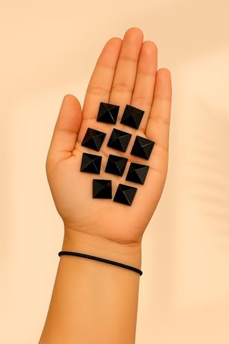 WholesaleGemShop Beautiful Lot of 10 Pieces Black Obsidian Gemstone Pyramids Crystal Reiki Vaastu Healing