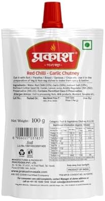 Prakash, Kolhapuri Thecha (Red Chilli- Garlic Chutney), 100 Grams(gm)
