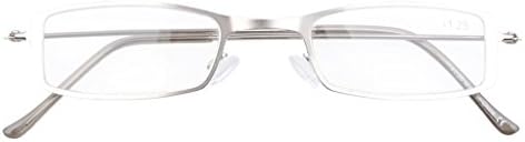 Eyekepper 3-Pack Stainless Steel Frame Half-eye Style Reading Glasses Readers Silver +1.25
