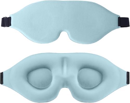 Eye Mask for Sleeping, Sleep Mask for Side Sleeper, Light Blocking 3D Sleeping Eye Mask for Women and Men, Zero Pressure Soft Breathable Eye Cover with Adjustable Strap, Travel Essential