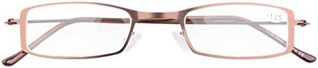 Eyekepper 3-Pack Stainless Steel Frame Half-eye Style Reading Glasses Readers Brown +1.75
