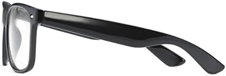 MODA Retro Nerd Geek Oversized Black Framed Spring Temple Clear Lens Eye Glasses