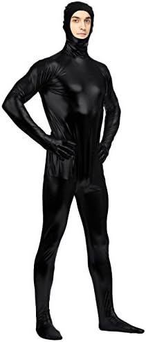 VSVO Shiny Spandex Open Face Full Bodysuit Zentai Suit for Adults