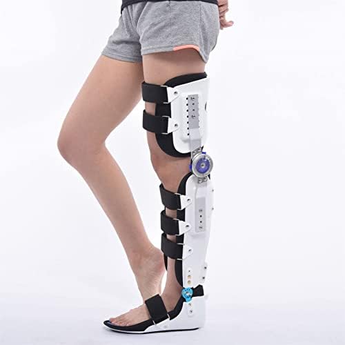 Knee Joint Fixed Brace Full Leg Brace, Adjustable Post Op Knee Support Immobilizer, Breathable Thigh Knee Ankle Foot Supports Orthosis for Torn Acl, Meniscus Tear, Pcl, Surgery R