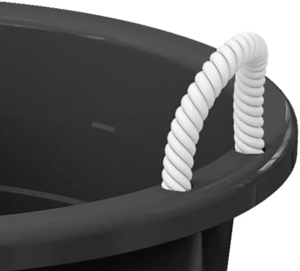 17-Gallon Flexible Plastic Utility Bucket, Multi-Purpose Storage Tub with Rope Handles, Black