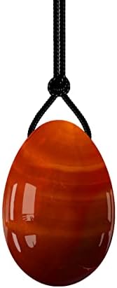 Yoni Eggs Rose Quartz Jade Egg Drilled Amethyst Balls for Women Kegel Exercise Natural Crystal Kegel Eggs,Carnelian,L-4.5x3cm
