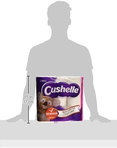 Cushelle Original Toilet Paper Bulk Buy, White 2 ply Toilet Rolls, 9 Count (Pack of 1)
