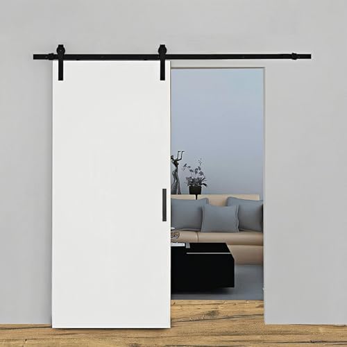 Homode Barn Door Handle, 12" Rustic Pull Handle Heavy Duty, Matte Black Square Door Pull with Flush Long Base, for Sliding Barn Door, Gate, Shed, Garage