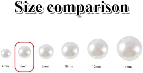 1200pcs Pearl Beads for Crafts, 6mm Round Pearl Beads with Hole for Jewelry Making DIY Craft Bracelet Necklace and Vase Filler (Rose)