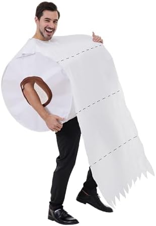 EraSpooky Funny Toilet Paper Roll Costume for Adults Tissue Outfit for Halloween