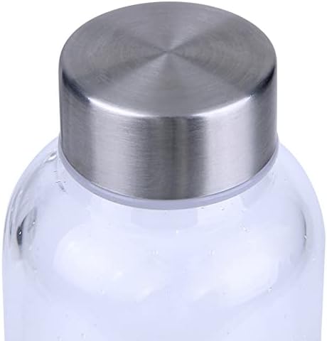 Natural Crystal Water Bottle Reusable Gem Water Bottle Crystal Energy Elixir Infused Water Bottle Quartz Crystal Wand Point Reiki Healing Crystal Glass Bottle 550Ml/18Oz