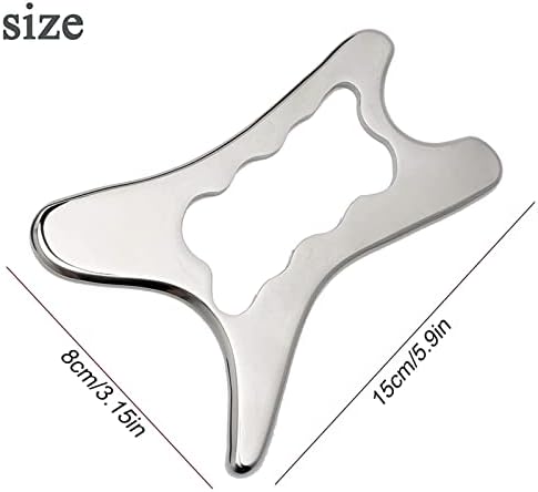 MOBYAT Stainless Gua Sha Tools Steel Scraping Massage Tool Massage Tools for Relaxing Soft Tissue, Reduce Head, Neck, Back Pain 1Pcs