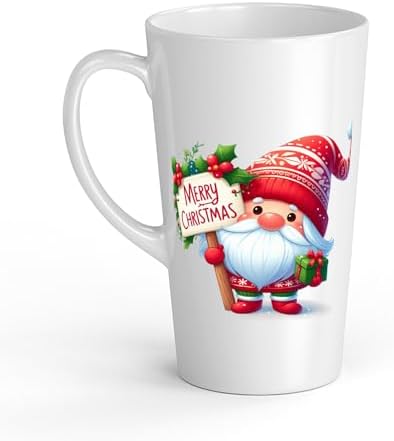 White Ceramic Kids Nain Mug - Large 483 ml, Perfect for Hot Chocolate or Milk, Fun and Easy to Use