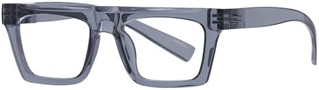 Eyekepper Metalless Screwless Spring Hinges Blue Light Blocking Reading Glasses for Women and Men Computer Readers(Grey, +2.50)