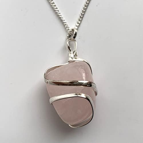 VIE Tumbled Stone Wire Wrap Pendant, 2-3cm