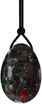 MYMEO Drilled Yoni Egg 30X20mm Natural Stone Jade Eggs Crystal Massage Ball Kegel Exercise Tools,Blood Stone Eggs