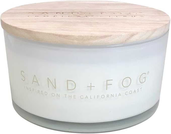 Sand + Fog Scented Candle - Tropical Citrus - Additional Scents and Sizes â 100% Cotton Lead-Free Wick - Luxury Air Freshening Jar Candles - Perfect Home Décor for Your Cocktail Table â 23 oz
