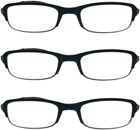 3 PRS Southern Seas Folding Reading +2.00 Glasses Travel Office Home Black Spectacles