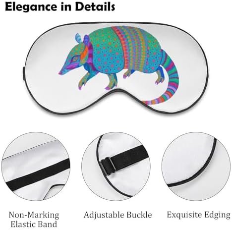 Colorful Animals Sleep Mask Comfort Travel Eye Masks with Adjustable Elastic Strap Soft Funny Block Light Sleep Eye Cover for Side Sleeper for Nap Men Women Gift