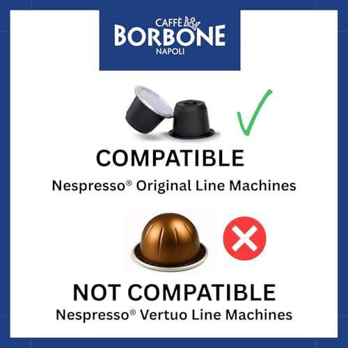 Caffè Borbone Miscela Blu Espresso Pods Compatible with Nespresso Original Machines, Dark Roast Blue Blend, 100 Count Espresso Coffee Pods