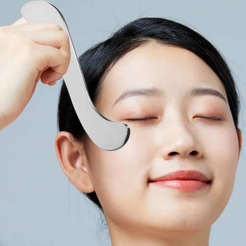 Beaupretty Stainless Steel Muscle Scraper and Massage Tool 2pcs Set, Myofascial Release Scraping Board for Body and Face, Portable Massaging Tool for Travel and Muscle Relief