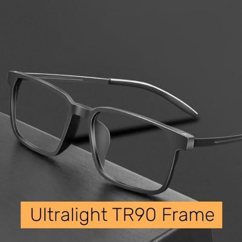 High Quality Pure Titanium Anti Blue Light Reading Glasses, Ultra Light Comfort Eyeglasses for Men Daily Office Use(Matte black,Strength 350)