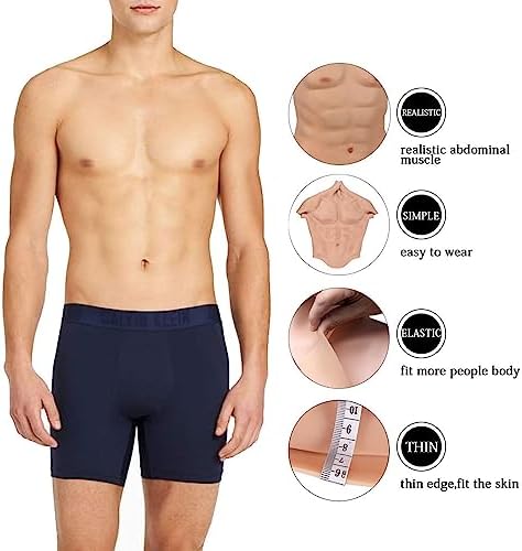Realistic Fake Silicone Muscle High Collar Chest Costume for Cosplay Makeup Halloween Props Male Shaper Stronger