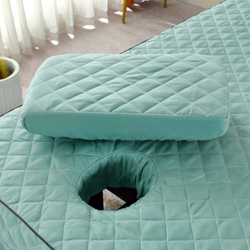 Massage Table Bed Skirt Reusable Massage Bed Cover with Face Hole Skin-Friendly Solid Color Beauty Massage Table Skirt with Pocket for Salons SPA and Therapists (White,74.8x31.5 Inch)