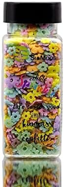 SE Si&Moos Edible Flowers Sprinkles for Cake Decorating Mini Sugar Flowers Pastel Confetti Sprinkles Edible Flower Cake Decorations, Baking, Ice Cream, Cookies, Cupcake Toppers Party Baby Shower Holiday Supplies 3 OZ