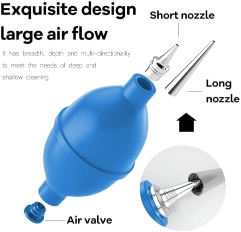 Strong Air Blower Blaster Pump Dust Cleaner Include Micro Fiber Cleaning Cloth, Bulb Blower for Digital SLR Lens Sensor LCD Screens Musical Instruments Keyboards Telescope Filtersl(Blue)