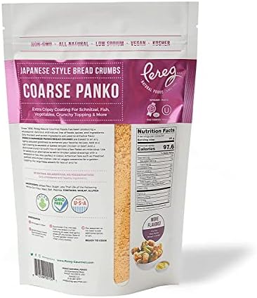 Pereg Coarse Japanese Panko Bread Crumbs (9 Oz x 6 Pack) – Breadcrumbs with Coarse Crispy Texture - for Crunchy Coating & Stuffing - Schnitzel, Vegetables, Seafood, Chicken, Meatballs