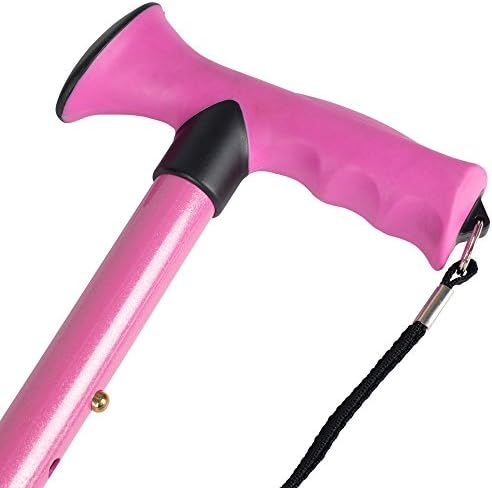 Overmold Ergonomic Folding Walking Cane (Light Pink) by HARVY