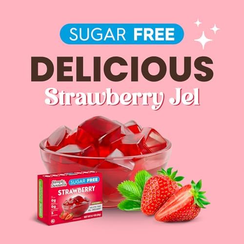 Simply Desserts Sugar-Free Strawberry Jel, 6-Pack – Gluten-Free Dessert, Vegan, Diabetic Friendly, Keto & Kosher, 1.7 Oz Ea