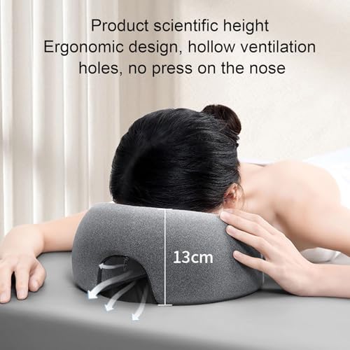 Memory Foam Face Cushion, Soft and Delicate Sponge Pillow Beauty Bed Lying Support, Ergonomic Design for Comfortable Relaxing Sleep with Hollow Ventilation Holes, for Beauty Bed