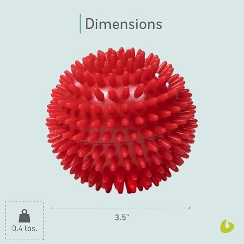 Soft-Spike Massage Ball, Trigger Point Therapy Ball for Muscle Tension Relief, Plantar Fasciitis, Myofascial Release, 9cm, Red