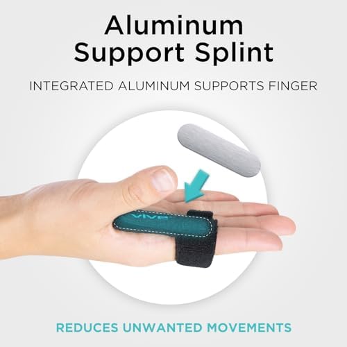 Vive Trigger Finger Splint - Support Brace for Middle, Ring, Index, Thumb and Pinky - Straightening Curved, Bent, Locked Stenosing Tenosynovitis Tendon Lock Release Knuckle Stabilizer - HSA/FSA
