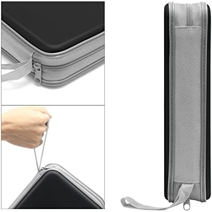Siveit CD Case, DVD Case Holder 96 Capacity Hard Plastic CD DVD Disc Cases Storage Binder Wallet for Car Home Office Travel (Black)