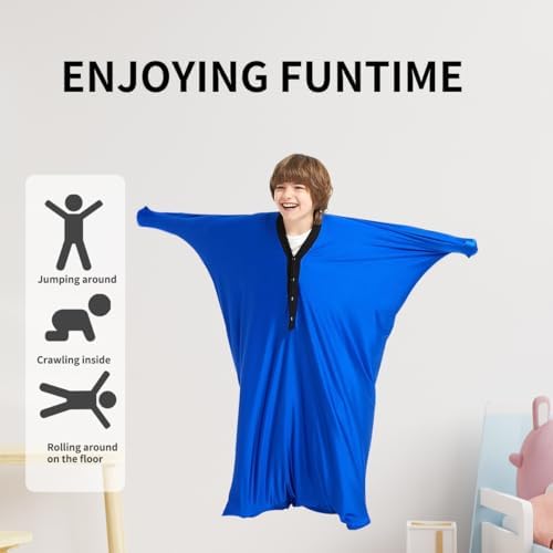 Fun and Function Space Explorers Body Sock Calming Sensory for Adults Full Body Sock Sensory Sack Large (55” X 27”) / 142 * 71 Cm(Orange,Large/L)