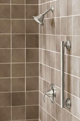 Moen Iso Brushed Nickel Bathroom Safety 18-Inch Stainless Steel Modern Sturdy Grab Bar, YG0718BN