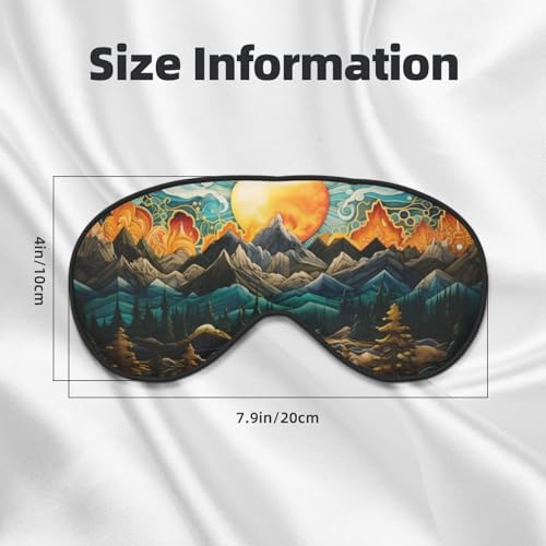 Soft Sleep Mask for Men Women, Double Side Print Sun Mountains Sleeping Masks with Adjustable Strap Trees River Eye Covers Blackout Blindfold for Travel Home Office