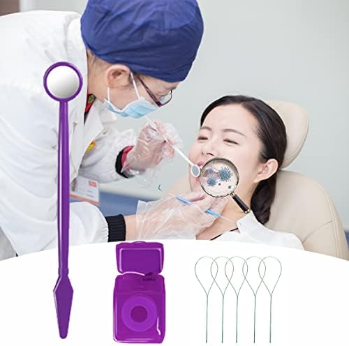 Braces Cleaning Kit for Teeth, Portable Orthodontic Toothbrush Kit Oral Care Dental Travel Kit - Interdental Brush Dental Wax Dental Floss Toothbrush Box (Purple B)