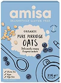 Amisa Organic Gluten Free Pure Porridge Oats Express Sachets 8 x 27g