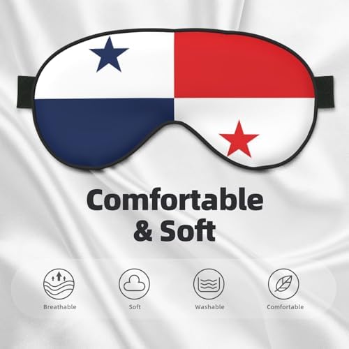 Flag of Panama Soft Eye Mask – Comfortable Sleep Mask for Side Sleepers, Light Blocking, Relaxing Pressure-Free Eyemask, Black